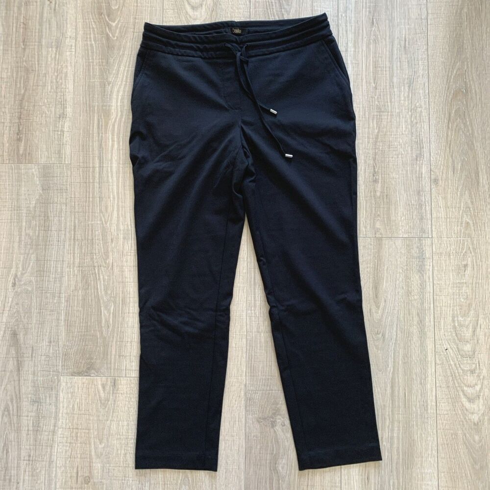 Dalia Black Pull-On Drawstring Slim Leg Stretch Comfort Pants Womens M